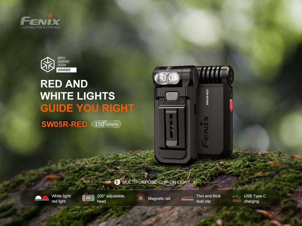 Linterna Recargable Fenix SW05R-RED negro