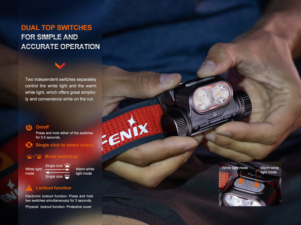 Linterna Frontal Fenix HM65R-T V2.0 violeta