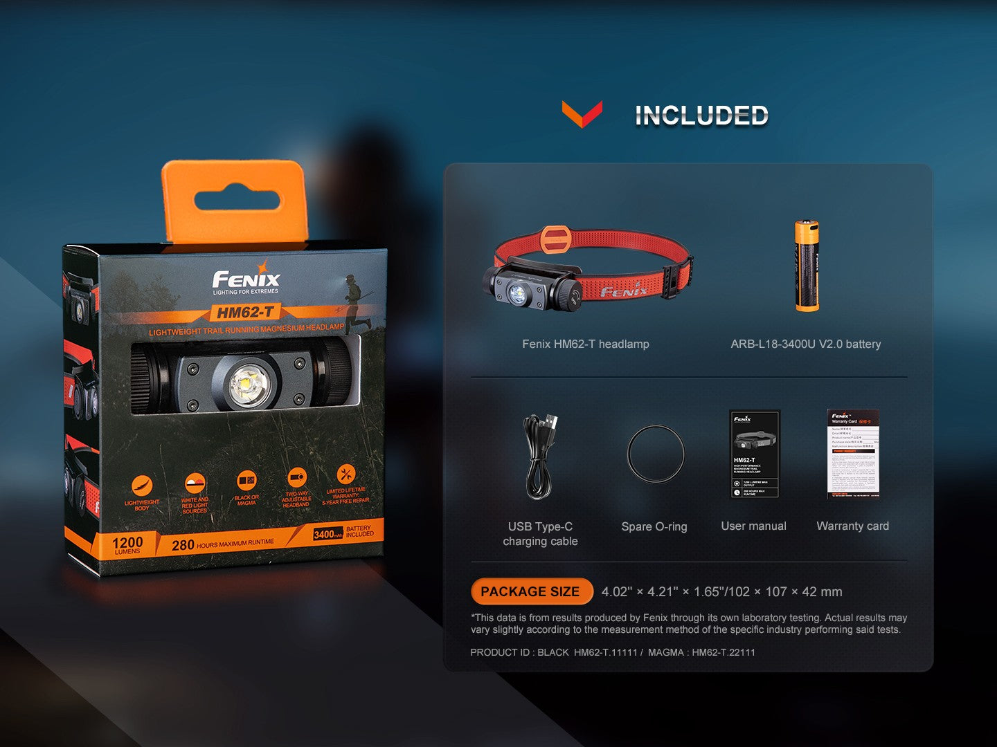 Linterna Frontal Fenix HM62-T magma