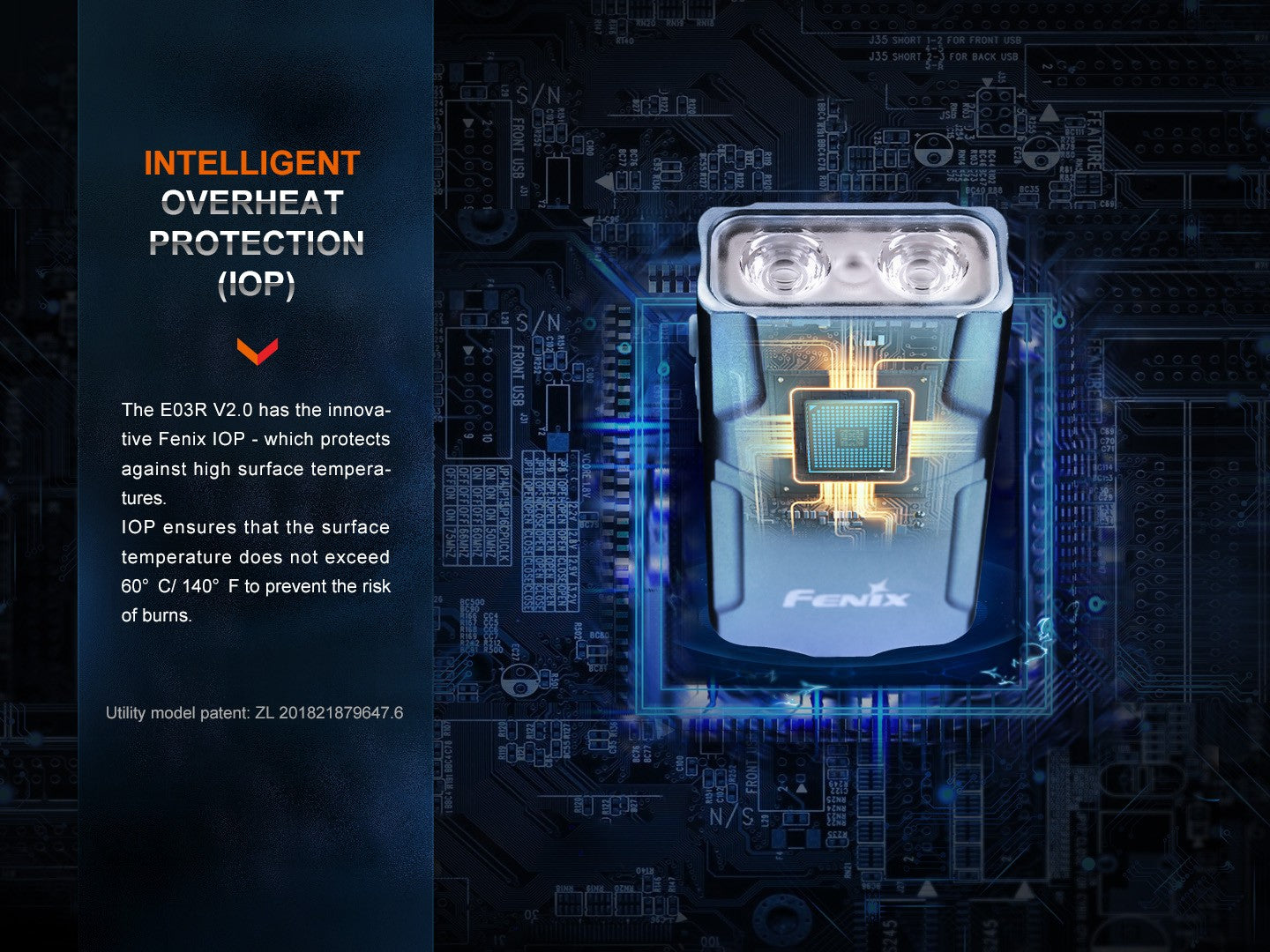 Linterna Recargable Fenix E03R version 2.0 Azul