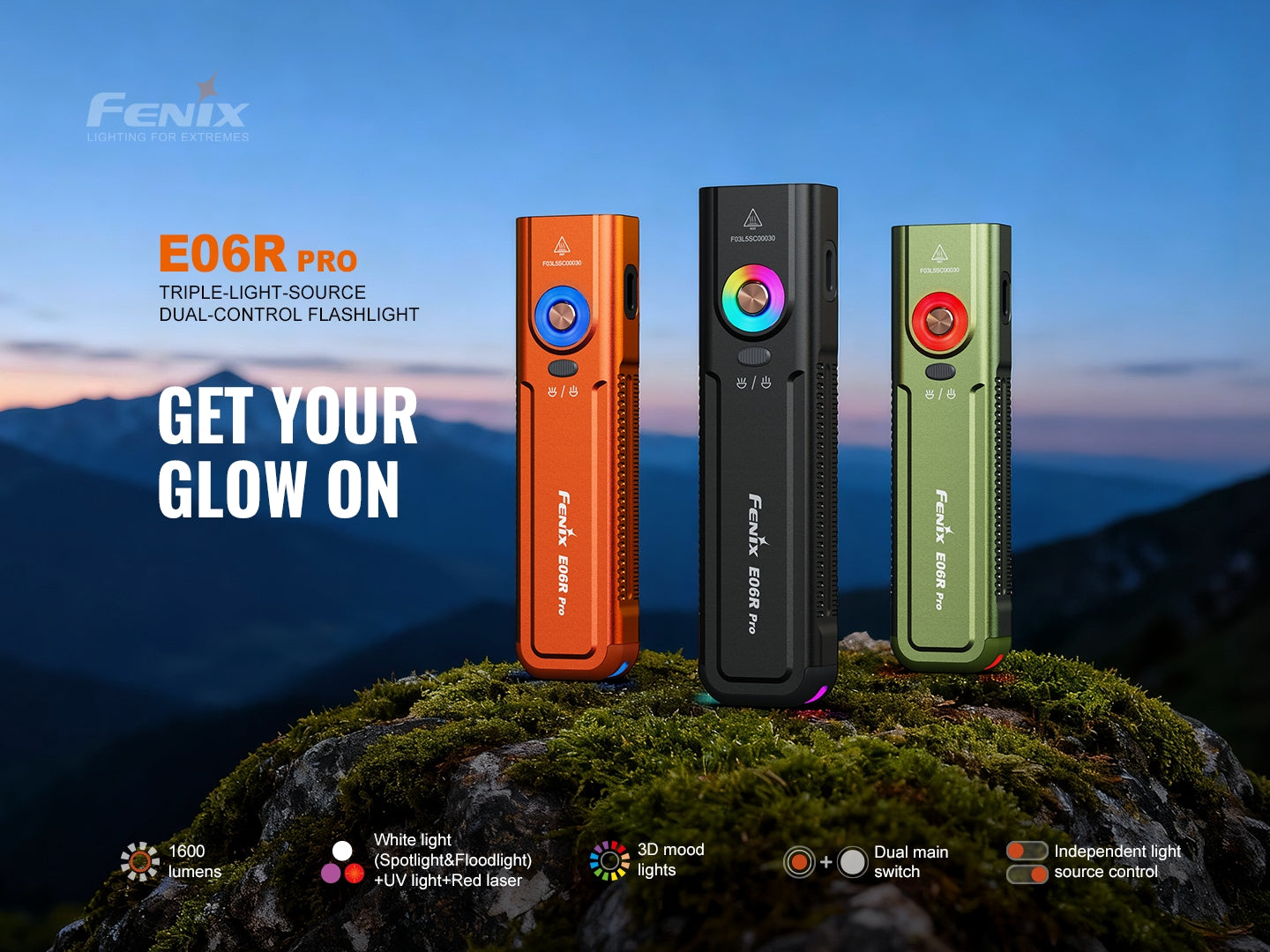 Linterna Recargable Fenix E06R PRO VERDE OLIVA
