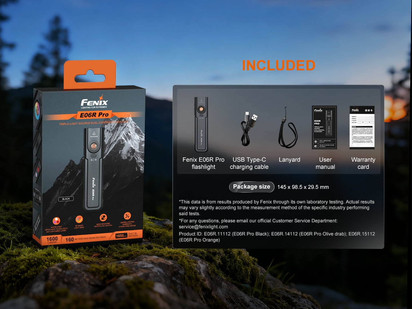 Linterna Recargable Fenix E06R PRO NEGRO