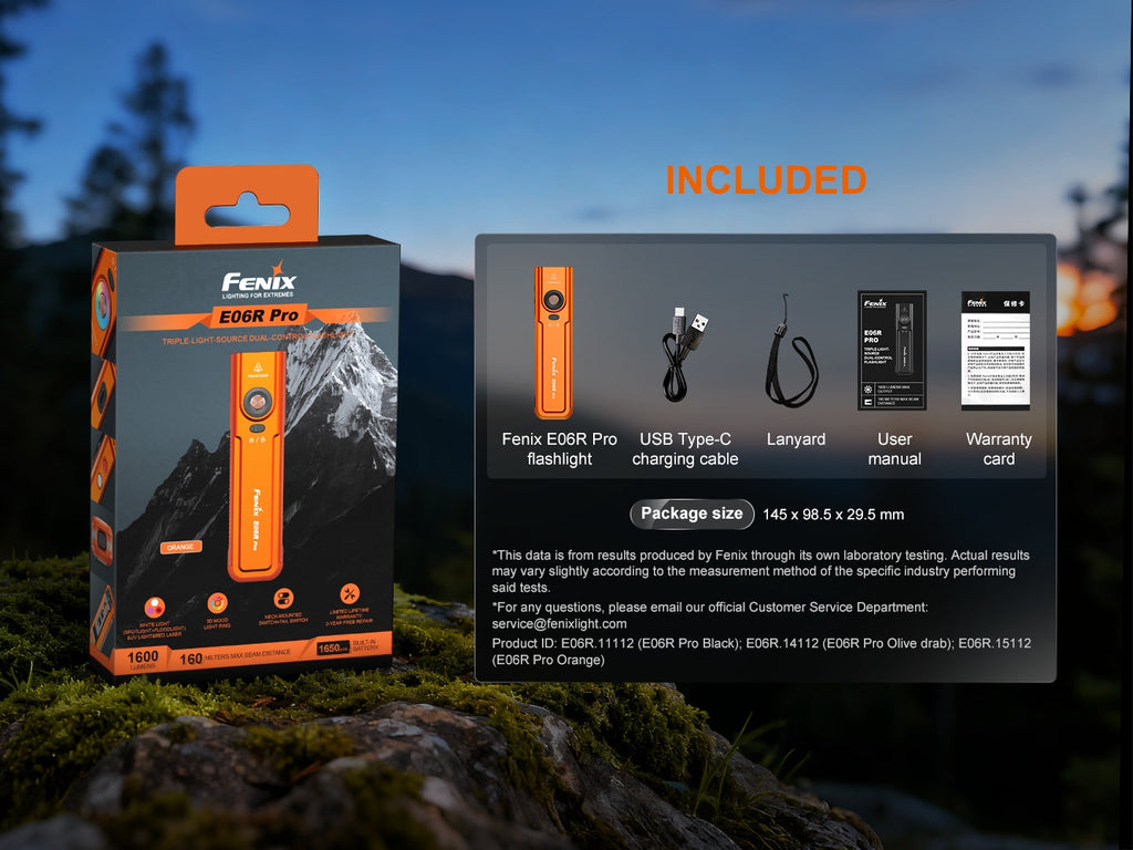 Linterna Recargable Fenix E06R PRO NARANJO