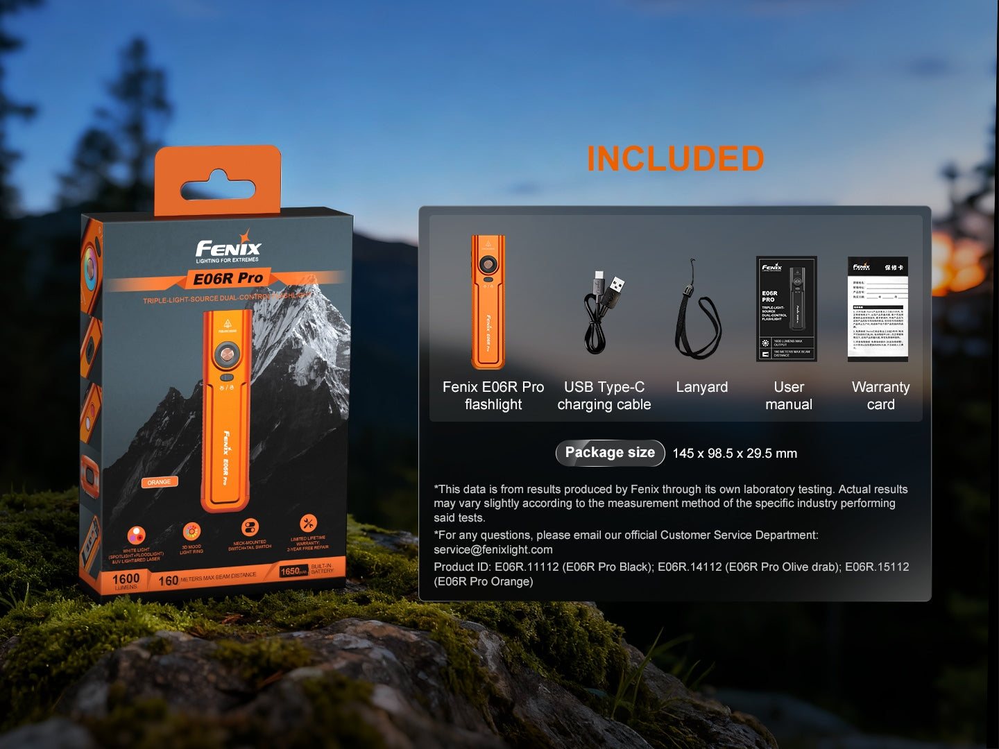 Linterna Recargable Fenix E06R PRO NARANJO