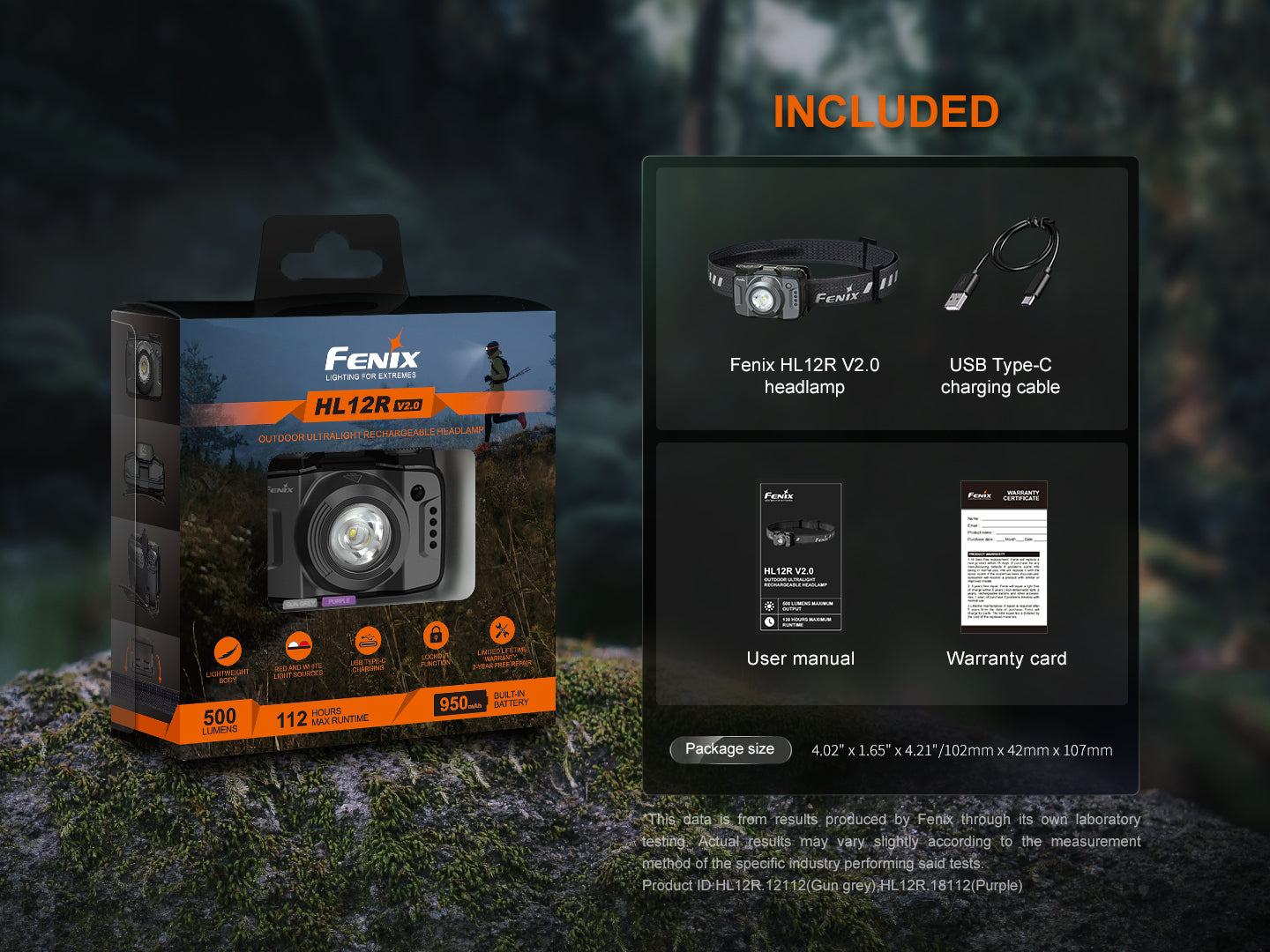 Linterna Fenix HL12R version 2.0 Gris
