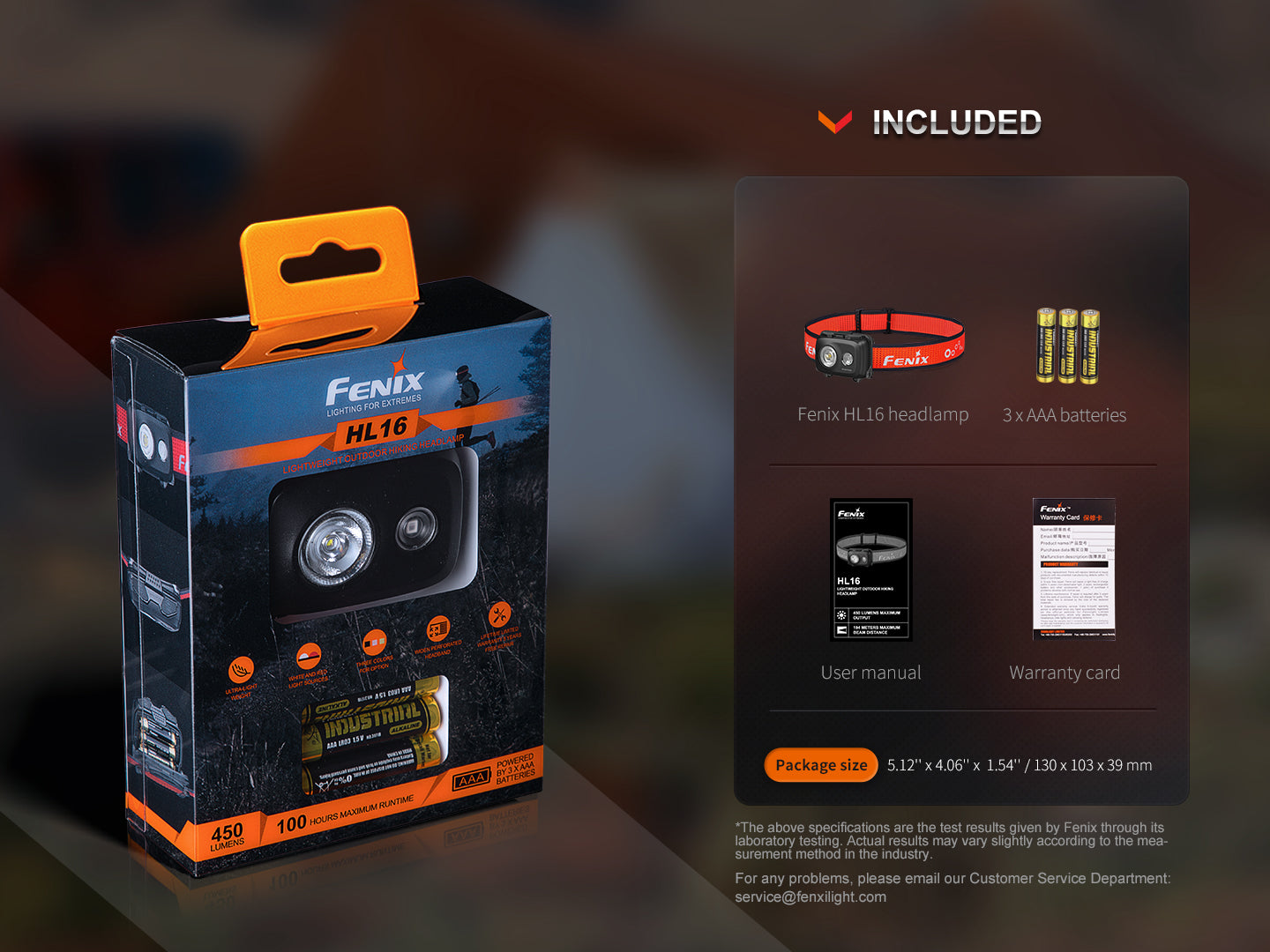Linterna Frontal Fenix HL16 Negra