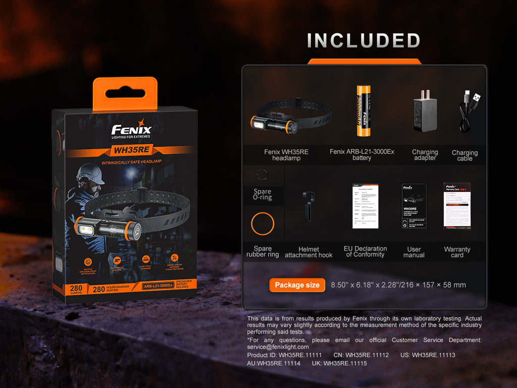 Linterna Frontal Anti Explosiva Fenix WH35RE